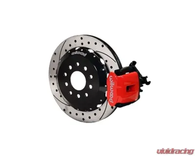 Wilwood Combination Parking Brake Caliper Rear Brake Kit, Drilled and Slotted Rotor - Red - Ford Mustang 1994-2004 - 140-10158-DR