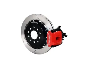 Wilwood Combination Parking Brake Caliper Rear Brake Kit, Slotted Rotor - Red - Ford Mustang 1994-2004