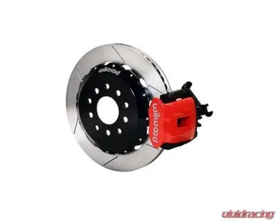 Wilwood Combination Parking Brake Caliper Rear Brake Kit, Slotted Rotor - Red - Ford Mustang 1994-2004 - 140-10158-R