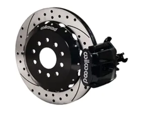 Wilwood Combination Parking Brake Caliper Rear Brake Kit, Drilled and Slotted Rotor - Black - Ford Mustang 2005-2010