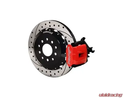 Wilwood Combination Parking Brake Caliper Rear Brake Kit, Drilled and Slotted Rotor - Red - Ford Mustang 2005-2010 - 140-10159-DR