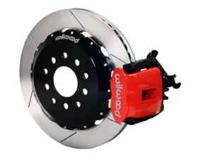 Wilwood Combination Parking Brake Caliper Rear Brake Kit, Slotted Rotor - Red - Ford Mustang 2005-2010