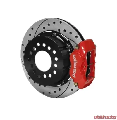 Willwood Dynalite Pro Series Rear Brake Kit, Drilled and Slotted Rotor - Red - 140-5591-DR
