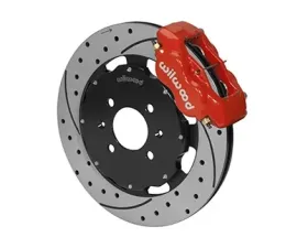 Willwood Forged Dynalite Big Brake Front Brake Kit, Drilled and Slotted Rotor - Red