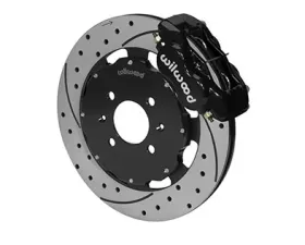 Willwood Forged Dynalite Big Brake Front Brake Kit, Drilled and Slotted Rotor - Black - Honda Civic 1990-1999