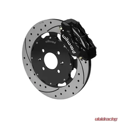 Willwood Forged Dynalite Big Brake Front Brake Kit, Drilled and Slotted Rotor - Black - Honda Civic 1990-1999 - 140-6310-D