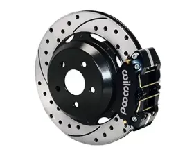 Willwood Dynapro Rear Brake Kit for OE Parking Brake, Drilled and Slotted Rotor - Black Caliper - Subaru Impreza WRX 1999-2008