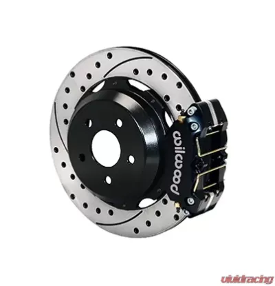 Willwood Dynapro Rear Brake Kit for OE Parking Brake, Drilled and Slotted Rotor - Black Caliper - Subaru Impreza WRX 1999-2008 - 140-7006-D