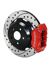 Willwood Dynapro Rear Brake Kit for OE Parking Brake, Drilled and Slotted Rotor - Red Caliper - Subaru Impreza WRX 1999-2009                                     - 140-7006-DR - Image 2