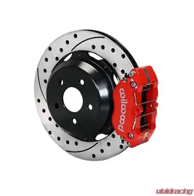 Willwood Dynapro Rear Brake Kit for OE Parking Brake, Drilled and Slotted Rotor - Red Caliper - Subaru Impreza WRX 1999-2009 - 140-7006-DR