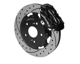 Willwood Forged Dynalite Big Brake Front Brake Kit, Drilled and Slotted Rotor - Black Caliper - Acura RSX 2002-2006
