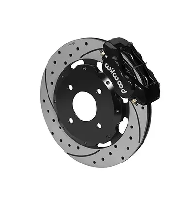 Willwood Forged Dynalite Big Brake Front Brake Kit, Drilled and Slotted Rotor - Black Caliper - Mitsubishi Lancer 2002 - 140-7015-D