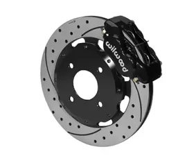 Willwood Forged Dynalite Big Brake Front Brake Kit, Drilled and Slotted Rotor - Black Caliper - Mitsubishi Lancer 2002