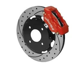Willwood Forged Dynalite Big Brake Front Brake Kit, Drilled and Slotted Rotor - Red Caliper - Mitsubishi Lancer 2002