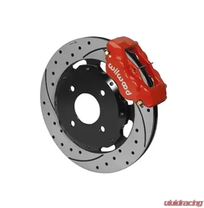 Willwood Forged Dynalite Big Brake Front Brake Kit, Drilled and Slotted Rotor - Red Caliper - Mitsubishi Lancer 2002 - 140-7015-DR