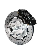 Wilwood Forged Dynalite Rear Big Brake Front Brake Kit Hub, Drilled and Slotted Rotor - Black - Chevrolet Camaro | Nova | Chevelle 1964-1972                                     - 140-7675-D - Image 2