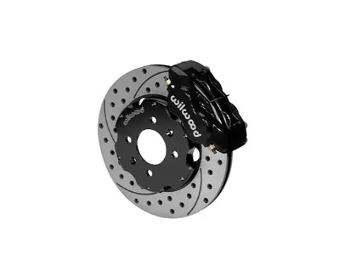 Wilwood Forged Dynalite Big Brake Front Brake Kit, Plain Face Rotor - Black - Honda Civic/Integra w/240mm Rotor - 140-8695-D