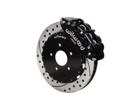 Wilwood Forged Narrow Superlite 6R Big Brake Front Brake Kit, Drilled and Slotted Rotor - Black - Ford Mustang 1994-2004