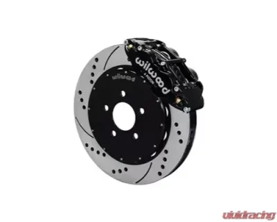 Wilwood Forged Narrow Superlite 6R Big Brake Front Brake Kit, Slotted Rotor - Black - Ford Mustang 1994-2004 - 140-9117-D