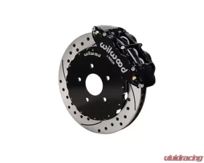 Wilwood Forged Narrow Superlite 6R Big Brake Front Brake Kit, Drilled and Slotted Rotor - Black - Nissan 350Z | Infinity G35 2003-2009 - 140-9190-D