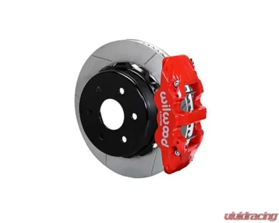 Wilwood Dynapro Radial Rear Brake Kit For OE Parking Brake, Slotted Rotor - Red - Nissan 350Z | Infinity G35 2003-2008 - 140-9507-R