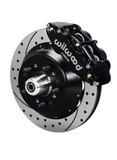 Wilwood Forged Narrow Superlite 6R Big Brake Front Brake Kit Hub, Drilled and Slotted Rotor - Black - Ford Mustang 1974-1980                                     - 140-9801-D - Image 2