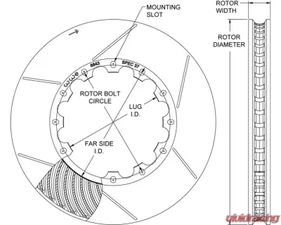 Wilwood Rotor Slotted GT48 SPC-37-RH Bedded - 160-6843-B
