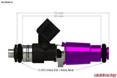 Injector Dynamics 1700cc Injectors BMW | Buick | Porsche | Pontiac 1993-2000 - 1700.60.14.14.6