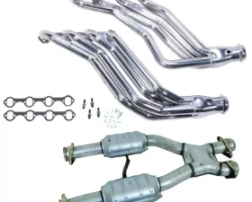 BBK Performance Parts 86-93 MUSTANG 1-3/4 LONG TUBE 351 SWAP HEADERS PLUS MID PIPE (SILVER CERAMIC) Ford 5.0L V8