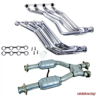 BBK Performance Parts 86-93 MUSTANG 1-3/4 LONG TUBE 351 SWAP HEADERS PLUS MID PIPE (SILVER CERAMIC) Ford 5.0L V8 - 15693