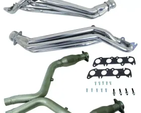 BBK Performance Parts 11-14 MUSTANG GT 1-3/4 LONG TUBE HEADERS PLUS SHORT MID PIPE (SILVER CERAMIC) Ford 5.0L V8
