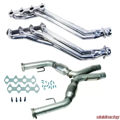 BBK Performance Parts 05-10 MUSTANG GT 1 5/8 LONG TUBE HEADERS PLUS MID PIPE (SILVER CERAMIC) - 16413