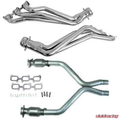 BBK Performance Parts 11-14 MUSTANG V6 1-3/4 LONG TUBE HEADERS PLUS SHORT MID PIPE (SILVER CERAMIC) Ford 3.7L V6 - 16422
