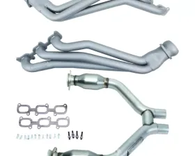 BBK Performance Parts 15-17 MUSTANG V6 1-3/4 LONG TUBE HEADERS PLUS SHORT MID PIPE (TITANIUM CERAMIC) Ford 3.7L V6