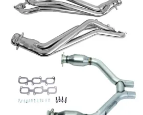 BBK Performance Parts 15-17 MUSTANG V6 1-3/4 LONG TUBE HEADERS PLUS SHORT MID PIPE (SILVER CERAMIC) Ford 3.7L V6