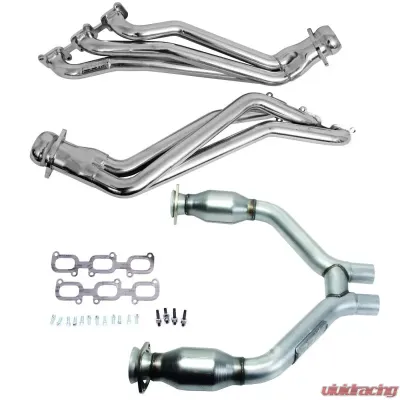 BBK Performance Parts 15-17 MUSTANG V6 1-3/4 LONG TUBE HEADERS PLUS SHORT MID PIPE (SILVER CERAMIC) Ford 3.7L V6 - 16424