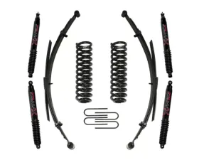 Skyjacker Suspension Lift Kit w/Shock Black MAX Shocks 1.5-2 Inch Lift w/Rear U Bolt Kit Front Coil/Rear Leaf Springs Ford Ranger | Mazda B4000 1986-1997