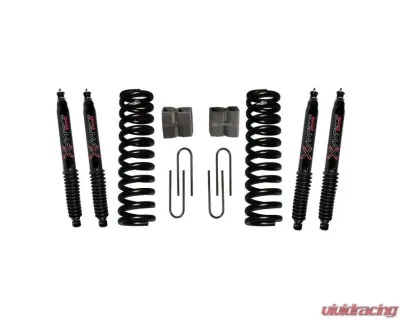 Skyjacker Suspension Lift Kit w/Shock Black MAX Shocks 6 Inch Lift w/Front Coil Springs Rear U Bolt Kit Rear Block - 176PK-B