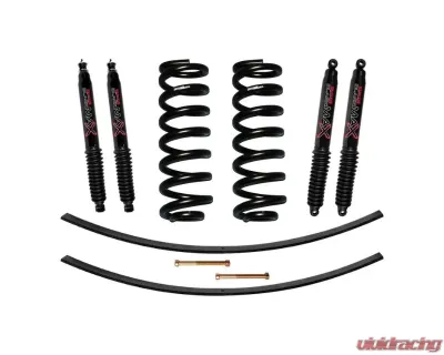 Skyjacker Suspension Lift Kit w/ Shock Black MAX Shocks 1.5-2 Inch Lift w/ Front Coil Springs Rear Add-A-Leafs - 182K-B
