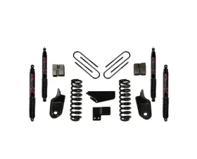 Skyjacker Suspension Lift Kit w/Shock Black MAX Shocks 4 Inch Lift w/Front Coil Springs Brackets Rear U Bolt Kit Rear Block