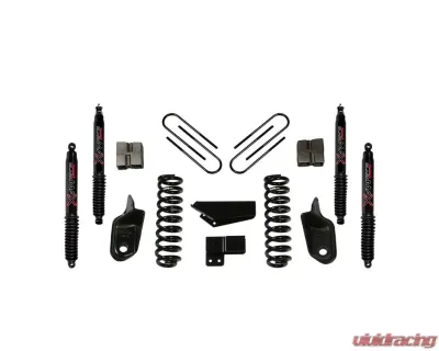 Skyjacker Suspension Lift Kit w/Shock Black MAX Shocks 4 Inch Lift w/Front Coil Springs Brackets Rear U Bolt Kit Rear Block - 184BK-B