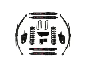 Skyjacker Suspension Lift Kit w/Shock Black MAX Shocks 4 Inch Lift w/Front/Rear Springs Brackets Rear U Bolt Kit