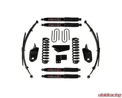 Skyjacker Suspension Lift Kit w/Shock Black MAX Shocks 4 Inch Lift w/Front/Rear Springs Brackets Rear U Bolt Kit - 184BKS-B