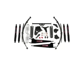 Skyjacker Suspension Lift Kit w/Shock Black MAX Shocks 6 Inch Lift w/Front/Rear Springs Radius Arm Brackets Pitman Arm Bump Stops Sway Bar End Links Rear U Bolt Kit