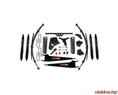 Skyjacker Suspension Lift Kit w/Shock Black MAX Shocks 6 Inch Lift w/Front/Rear Springs Radius Arm Brackets Pitman Arm Bump Stops Sway Bar End Links Rear U Bolt Kit - 236BHKS-AB