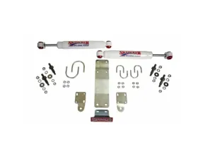 Skyjacker Steering Stabilizer Dual Kit w/ Hydro 7000 Steering Dampers Brackets Use w/OEM Diameter Tie Rod White