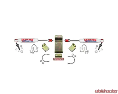Skyjacker Steering Stabilizer Dual Kit Hardware Boots Not w/ Due To Clearance Issues White - 7208