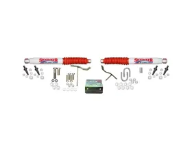 Skyjacker Steering Stabilizer Dual Kit w/ Pr. Hydro 7000 Steering Stabilizers w/ Red Boots Mounting Brackets