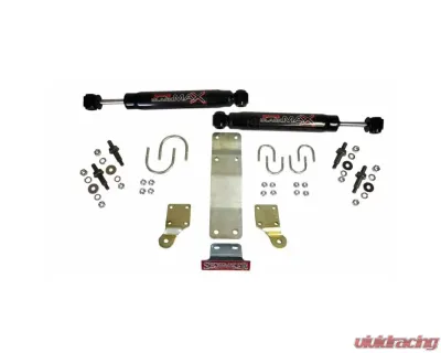 Skyjacker Steering Stabilizer Dual Kit w/ Black Max Steering Brackets Hardware Use w/ HD Tie Rod PN JK717TR - 8206