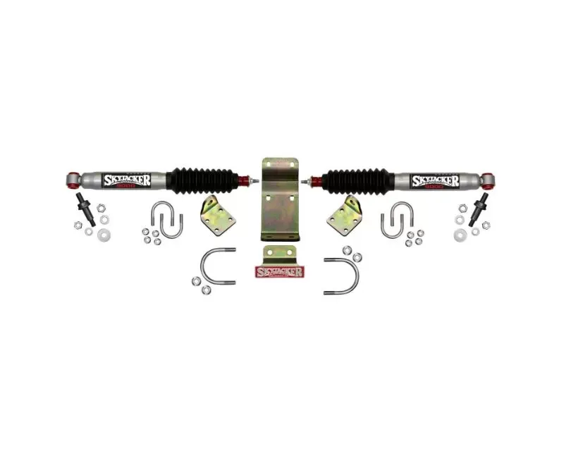 Skyjacker Steering Stabilizer Dual Kit Silver Body Hardware Boots Sold Separately - 9203
